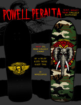 Pre Order Powell Peralta Mike Vallely Elephant Classic Deck CAMO 9.85" x 30" 