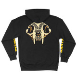 Speed Wheels Skull Zip Up Hooded Midweight Sweatshirt - Black