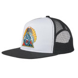 Natas Screaming Panther Santa Cruz Mesh Trucker High Profile Hat (Black/White)