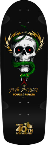 **PRE ORDER** Powell Peralta Mike McGill Skull & Snake McTwist 40th Ann. Skateboard Deck Gold Foil/Blk - 10 x 30.125