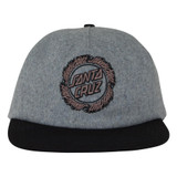 Santa Cruz Flame Ringed Dot Snapback Unstructured Hat (Black/Grey) 
