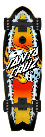 Santa Cruz Flaming Dice Dot 8.81in x 27.69in Shark Cruzer Santa Cruz Flaming Dice Dot 8.81in x 27.69in Shark Cruzer