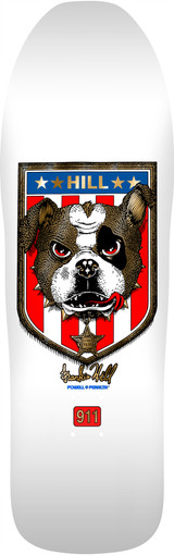 Powell Peralta Frankie Hill Bulldog Reissue Skateboard Deck White / Gold Foil - 10 x 31.5 Powell Peralta Frankie Hill Bulldog Reissue Skateboard Deck White / Gold Foil - 10 x 31.5
