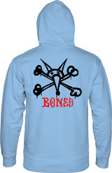 Powell Peralta Rat Bones Hooded Sweatshirt Mid Weight Aqua Blue