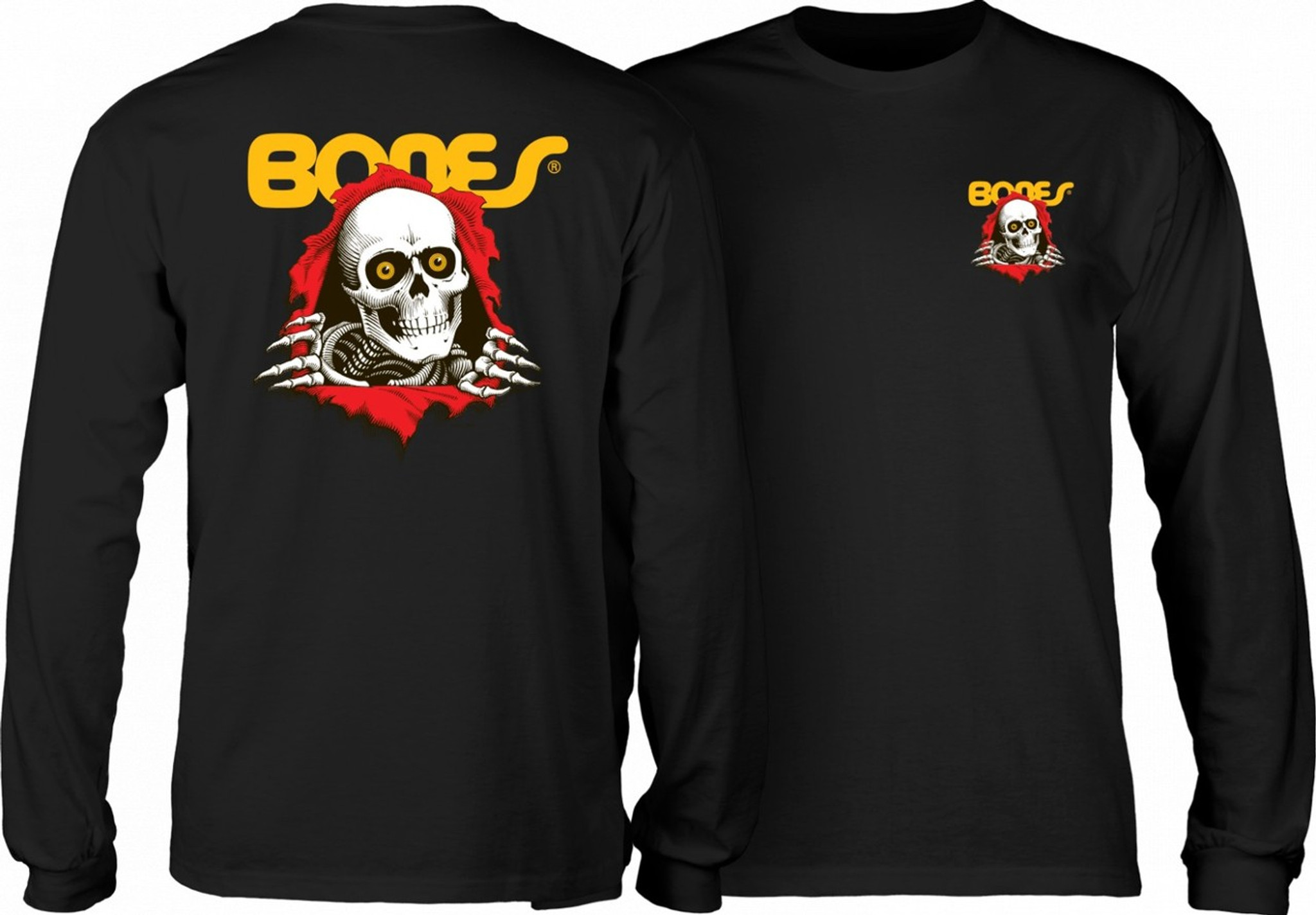 POWELL PERALTA Supreme Skateboard Long Sleeve T-Shirt BLACK S M L or XL  Bones Brigade LST