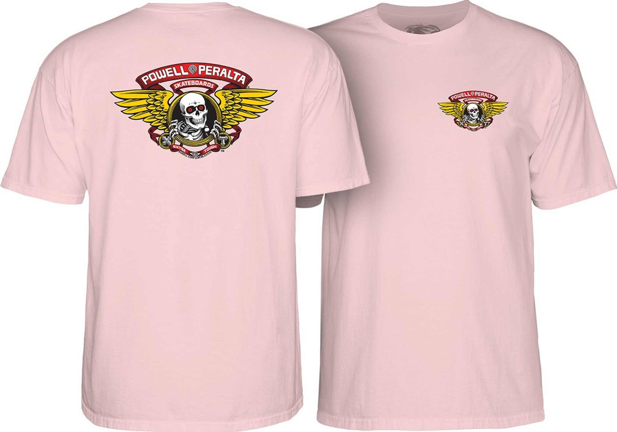 Powell Old School Winged Ripper T-Shirt Celadon Blue Lite Pink