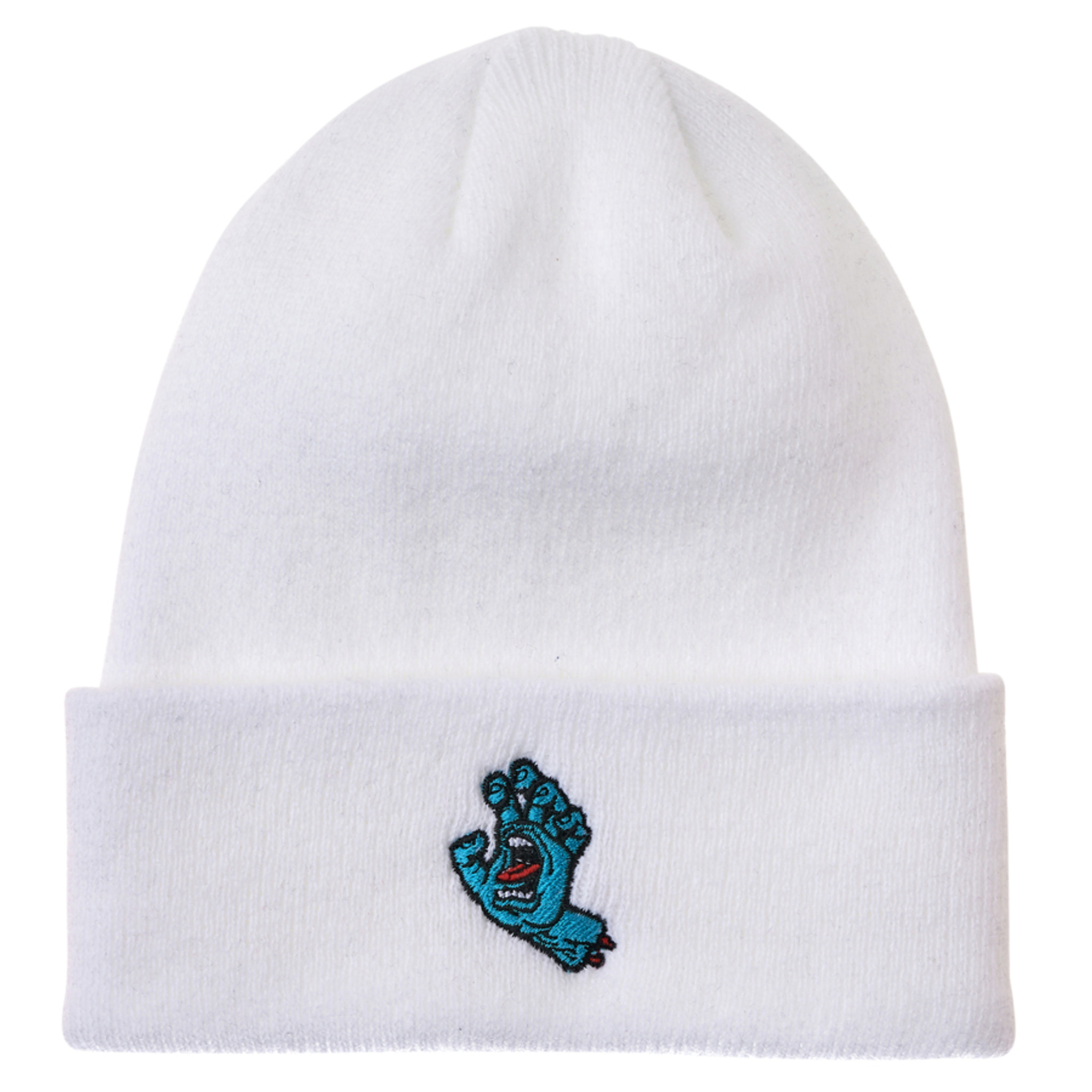 Santa Cruz Screaming Hand Long Shoreman Beanie (White)