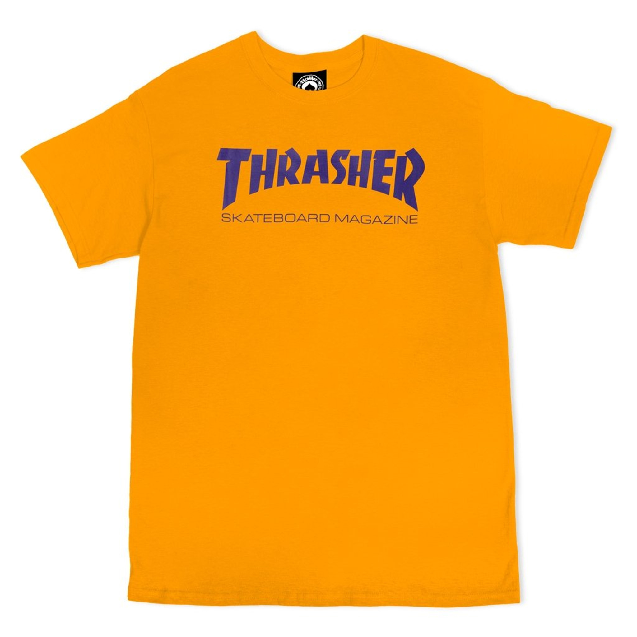 Thrasher Magazine Skate Mag T-Shirt Tee Shirt Gold Purple