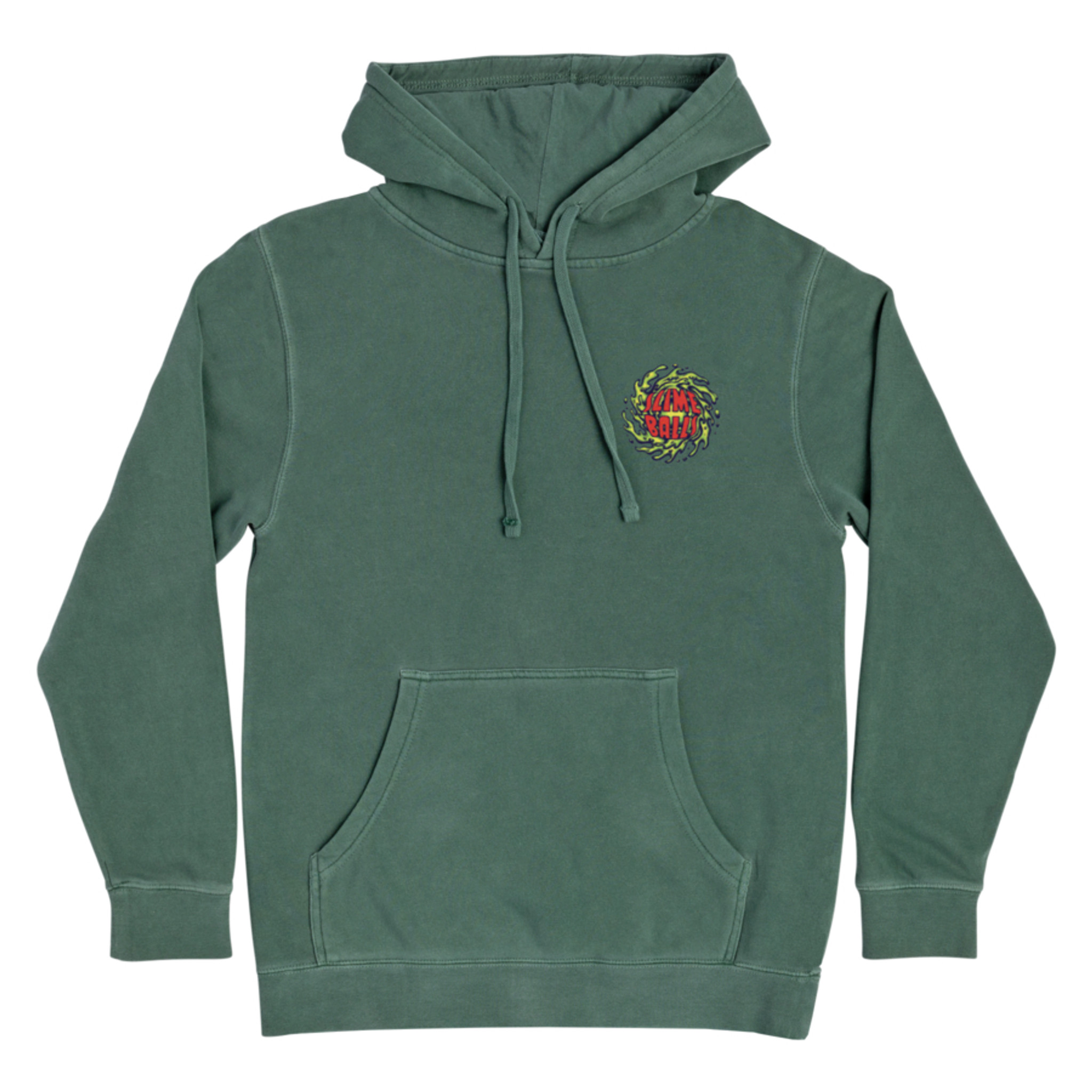 Santa Cruz Slime Balls Logo Pullover Hooded Sweatshirt (Pigment Alpine  Green)