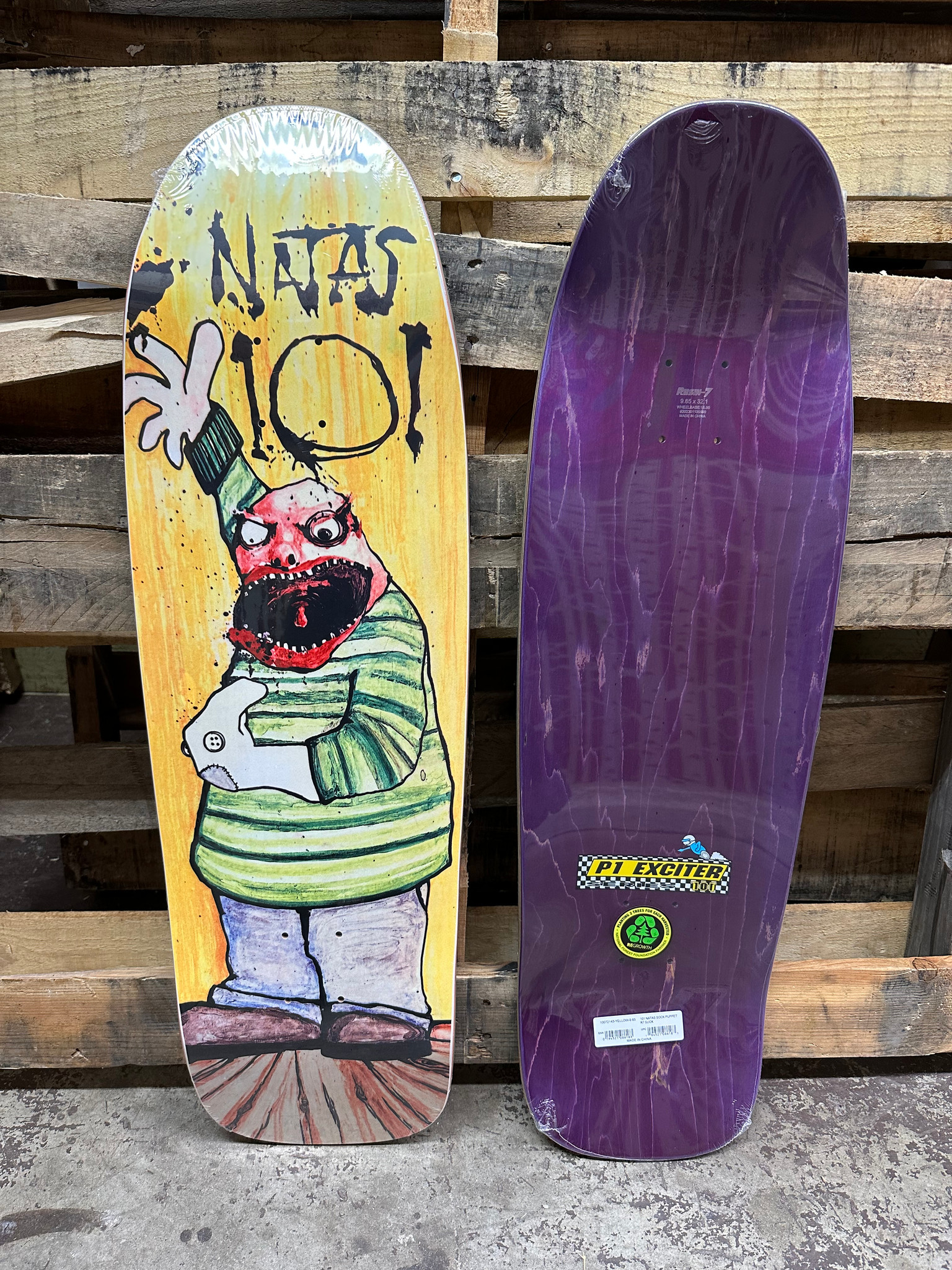 101 Natas Kaupas Sock Puppet Old School Reissue SLICK Deck 9.65