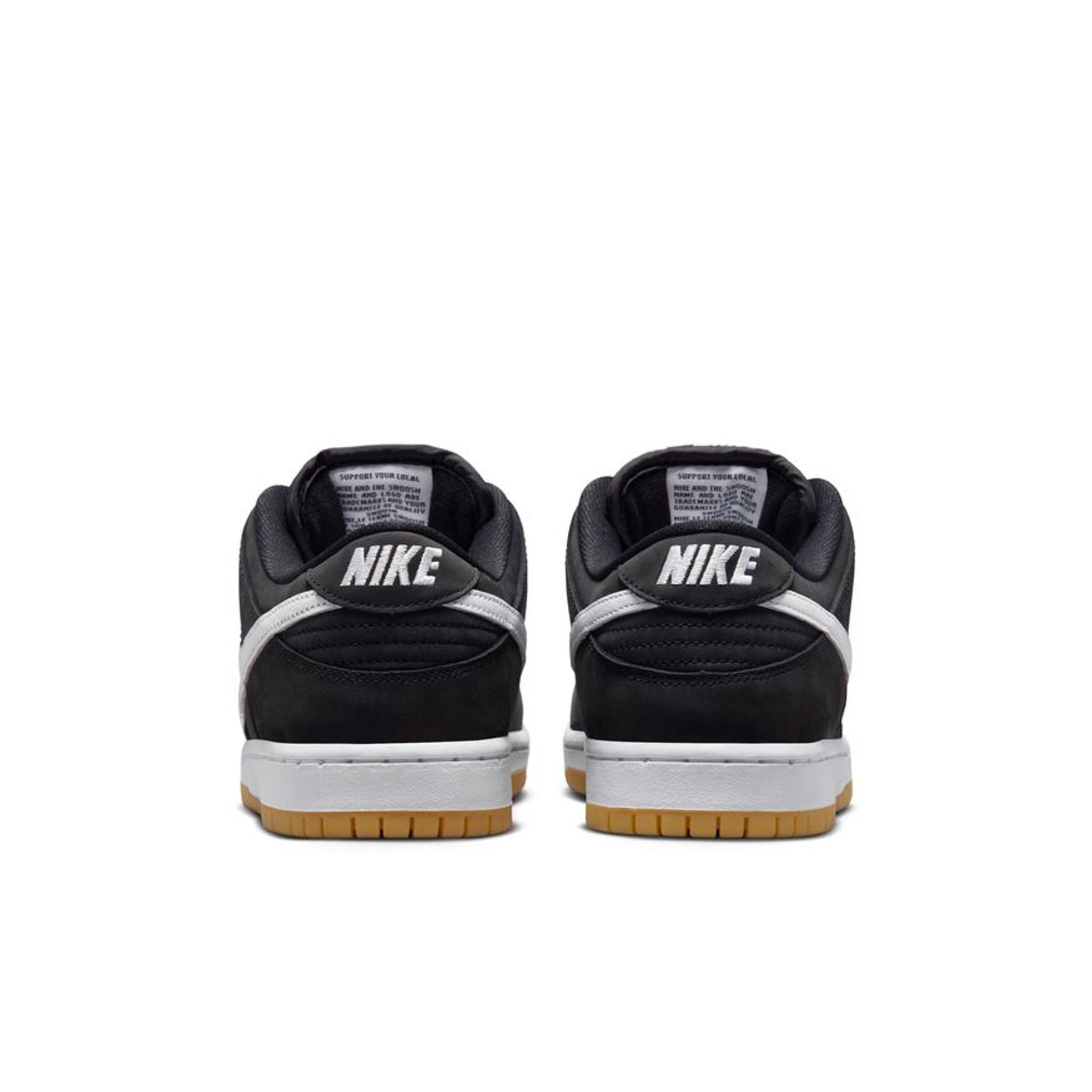 NIKE SB DUNK LOW PRO BLACK/WHITE-BLACK-GUM LIGHT BROWN Skate Shoes ...