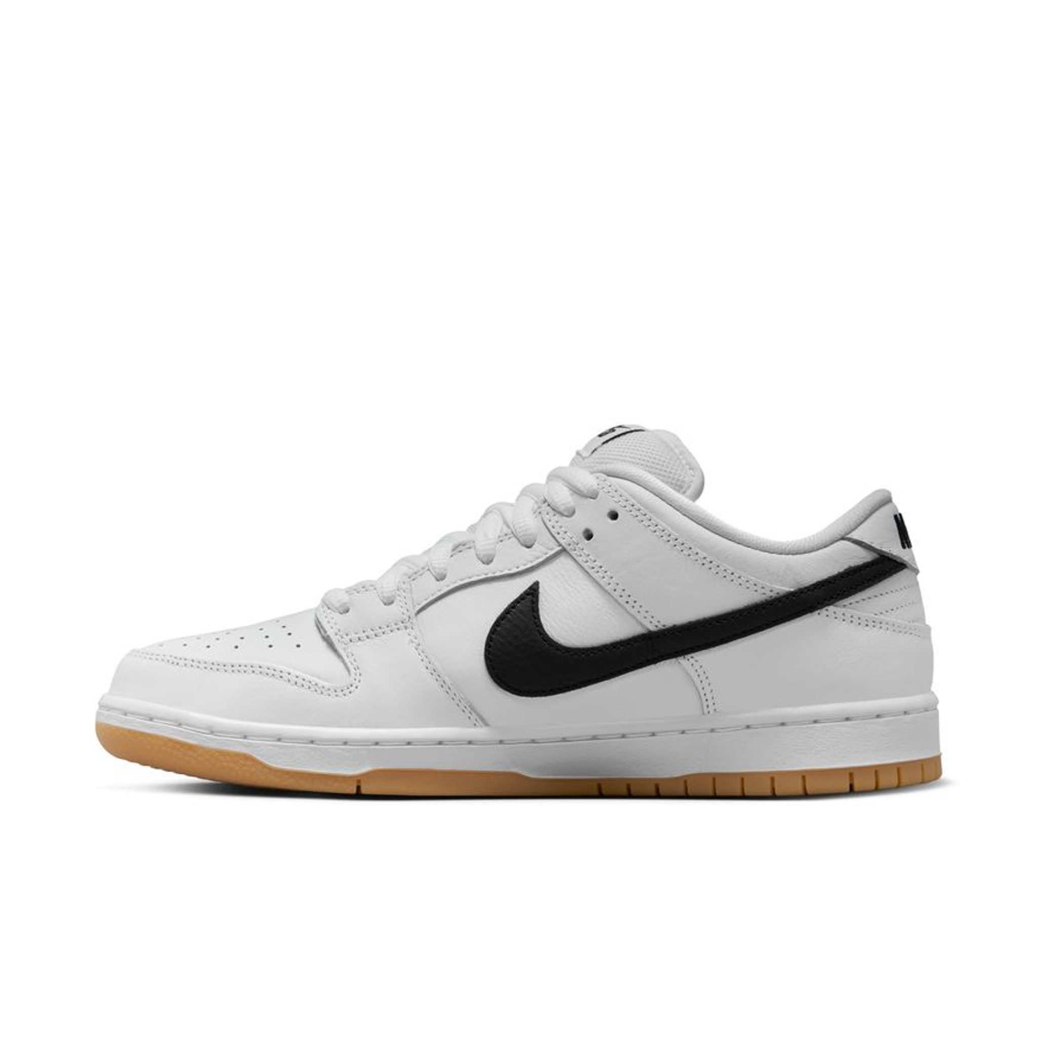 NIKE SB DUNK LOW PRO SHOES WHITE/BLACK-WHITE-GUM LIGHT BROWN