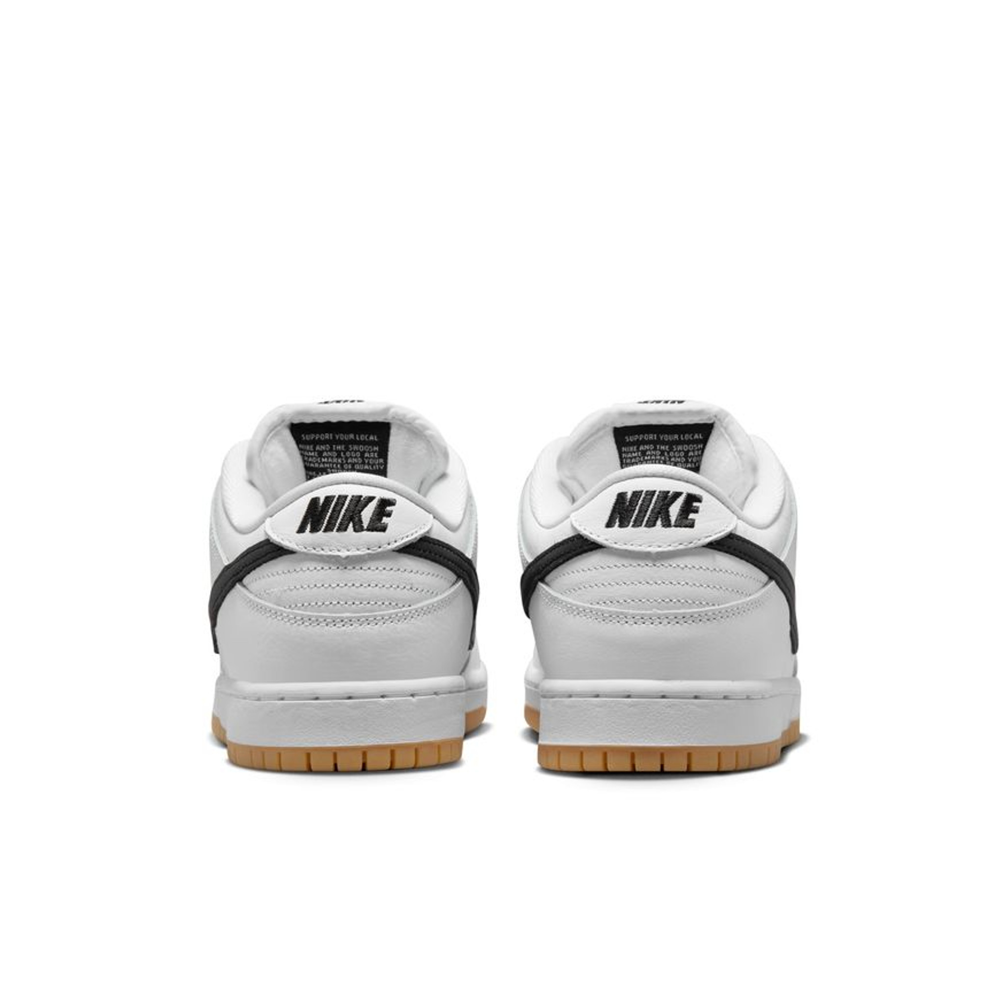 NIKE SB DUNK LOW PRO SHOES WHITE/BLACK-WHITE-GUM LIGHT BROWN