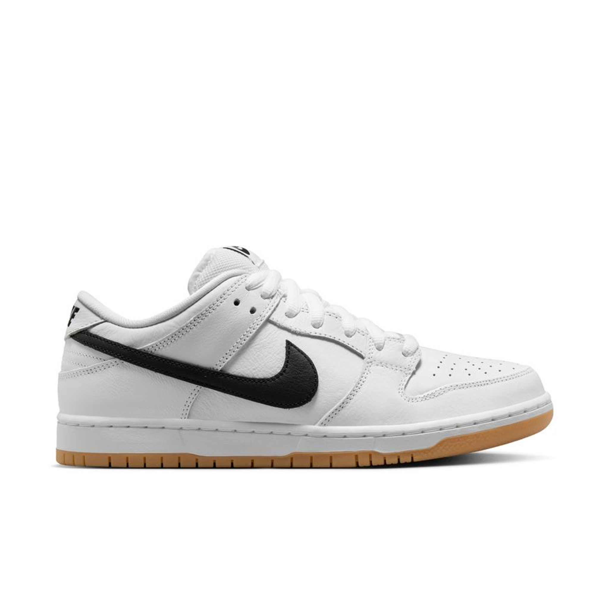 NIKE SB DUNK LOW PRO SHOES WHITE/BLACK-WHITE-GUM LIGHT BROWN