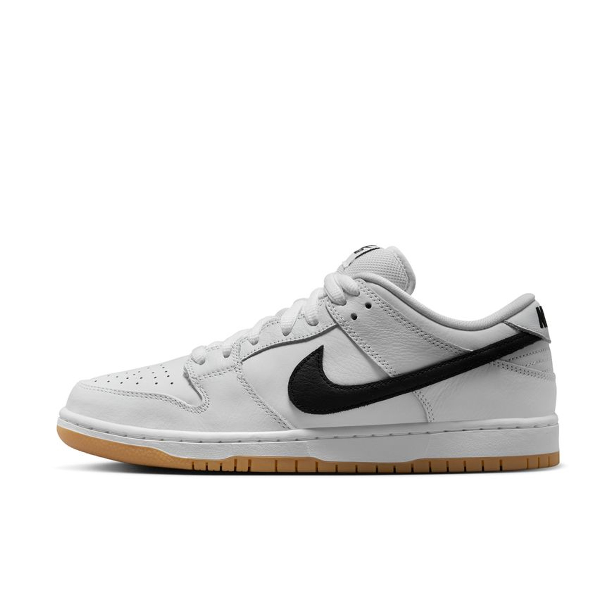 NIKE SB DUNK LOW PRO SHOES WHITE/BLACK-WHITE-GUM LIGHT BROWN