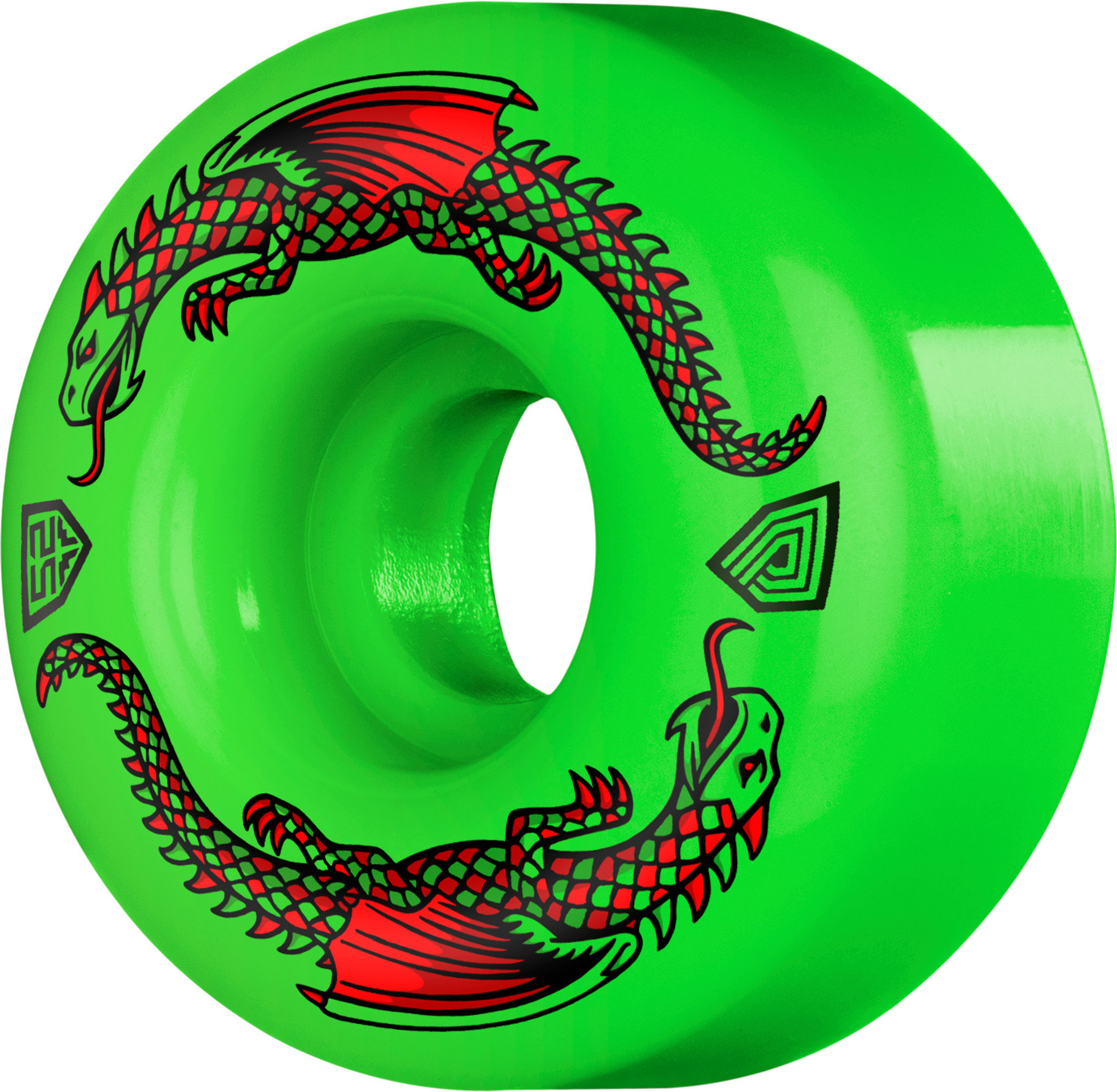 Powell Peralta Dragon Formula Skateboard Wheels 52mm x 31mm 93A 4pk Green