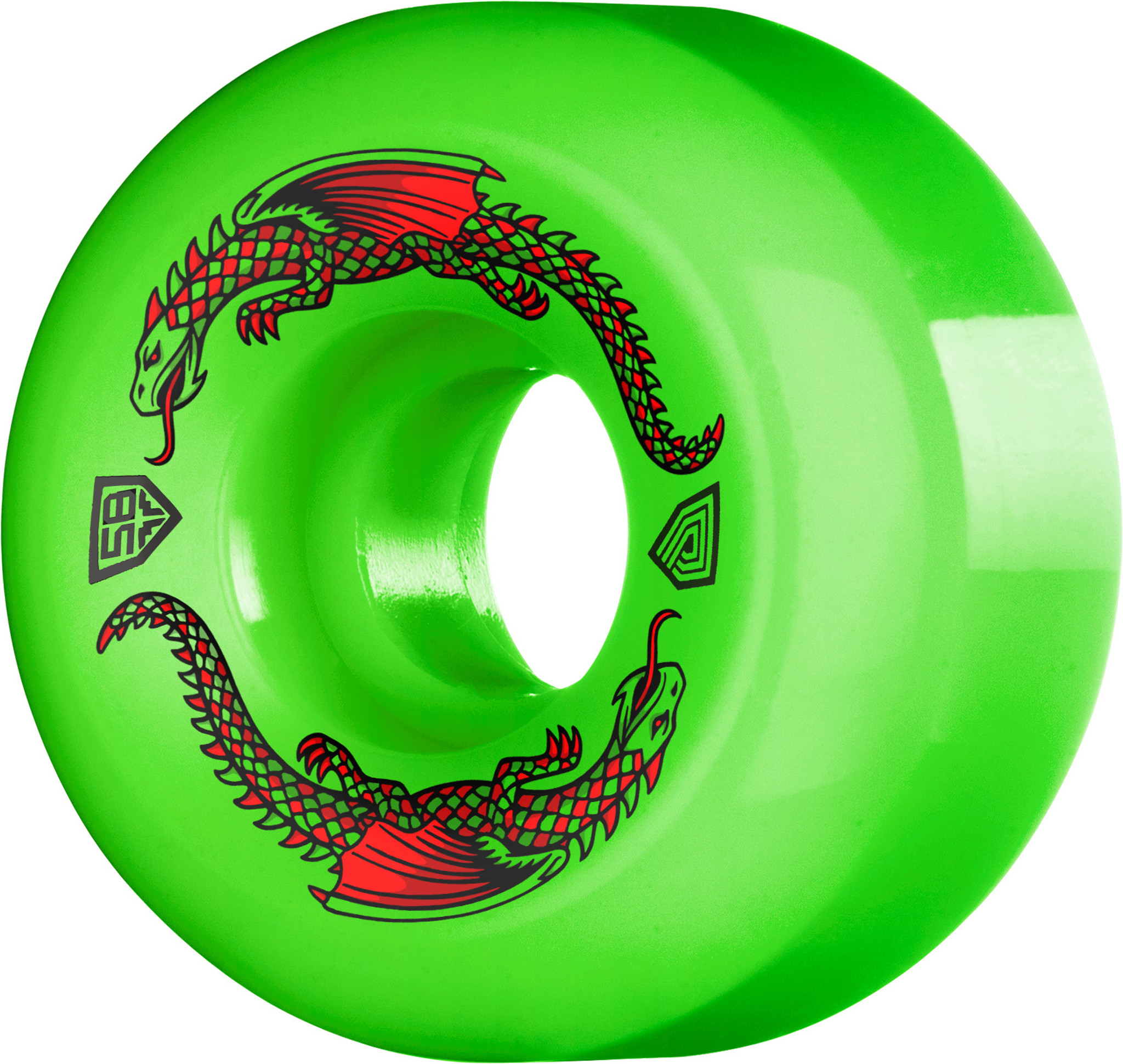 Powell Peralta Dragon Formula Skateboard Wheels 58mm x 33mm 93A 4pk Green