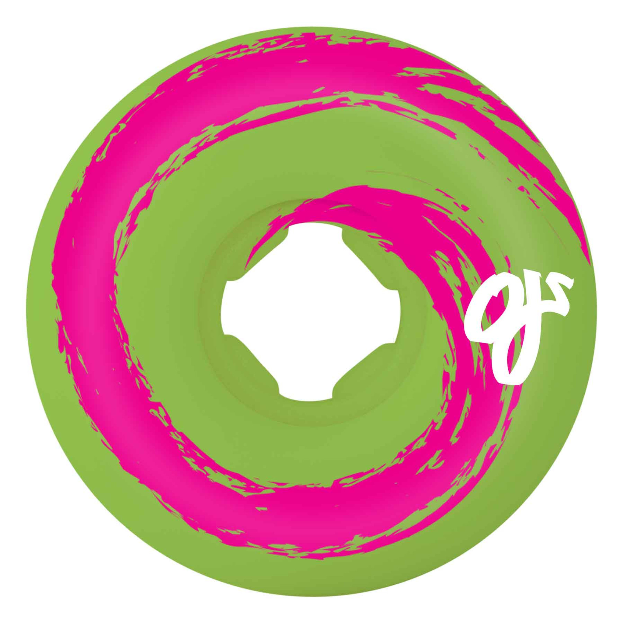 OJ 45mm Swamp Wheels Pink Green Swirl 99a OJ Skateboard Wheels