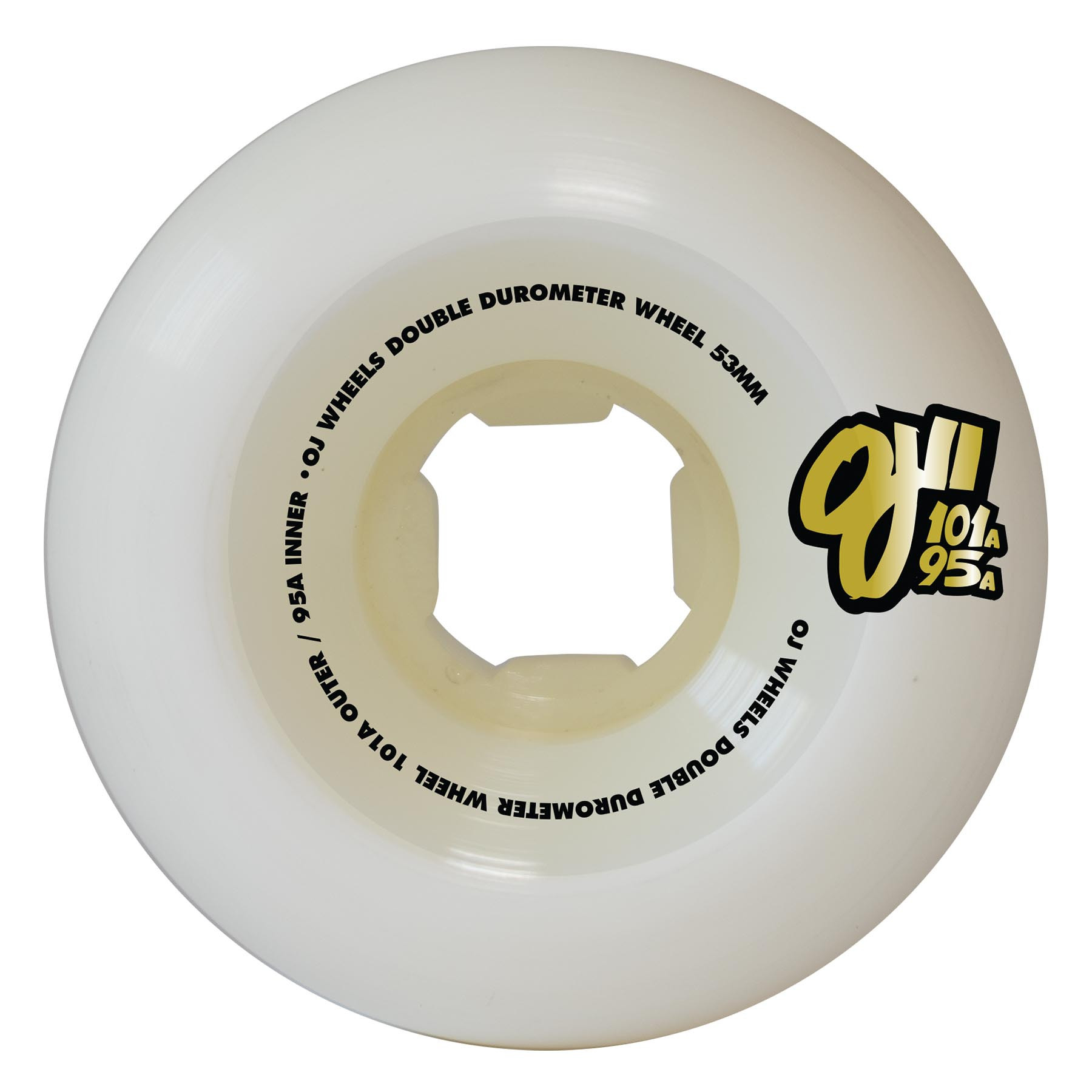 OJ Wheels 54mm Double Duro White Mini Combo 101a/95a Skateboard Wheels