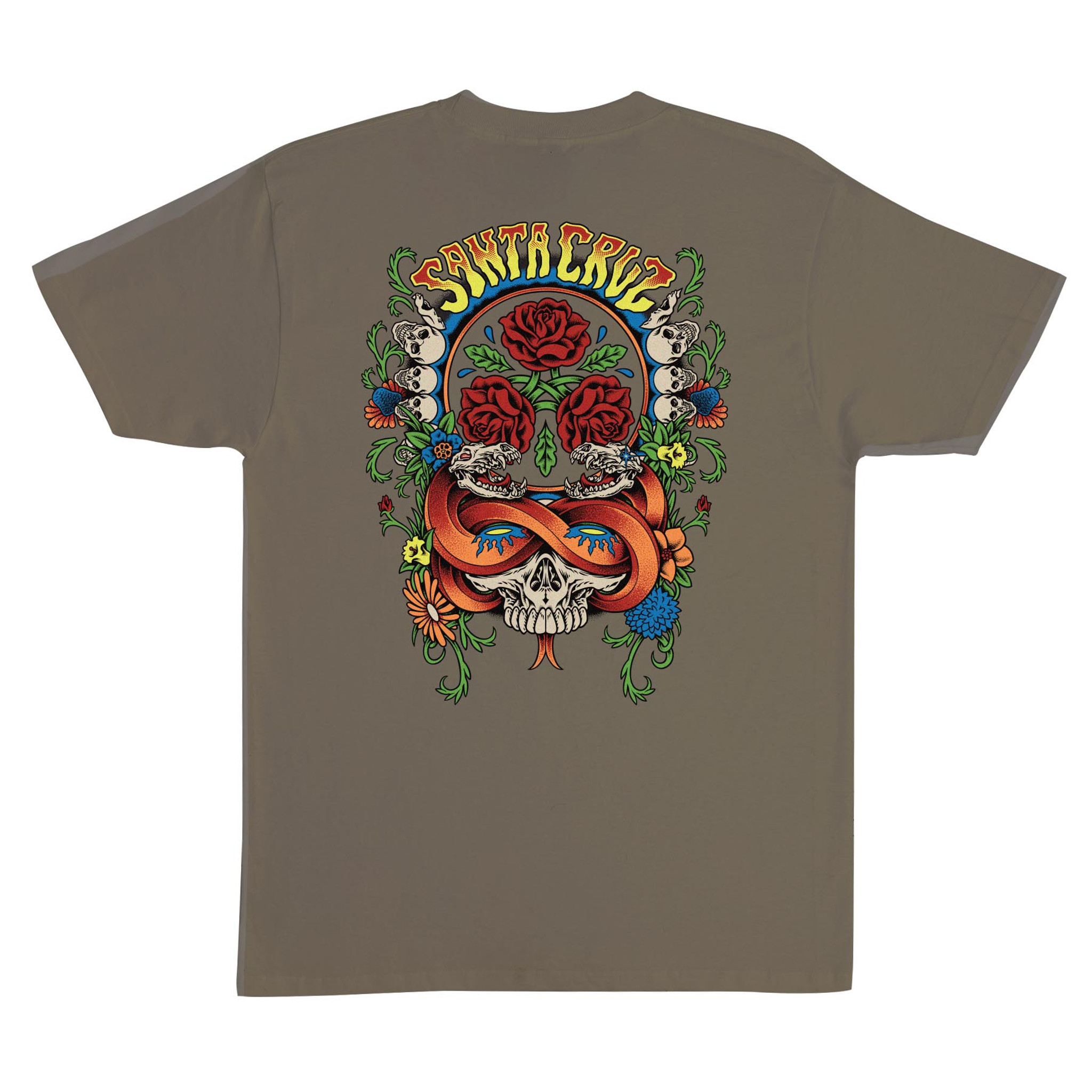 Santa Cruz Dressen Rose Crew Three T-Shirt (Dusty Brown)