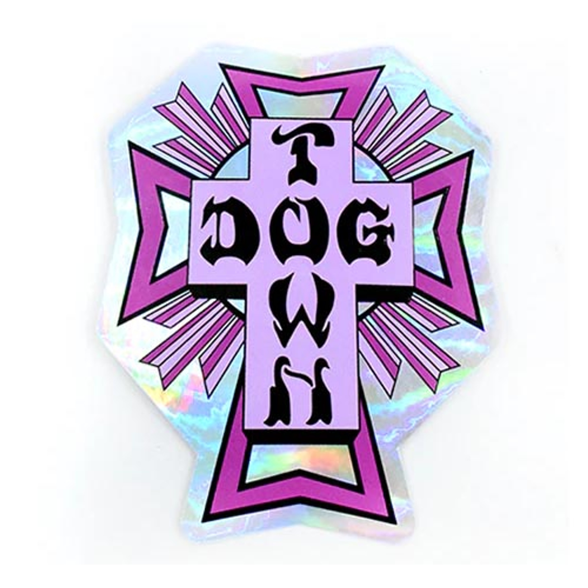 dogtownＴ Dogtown Skateboards Sticker 80s Cross Logo Neon 1.75