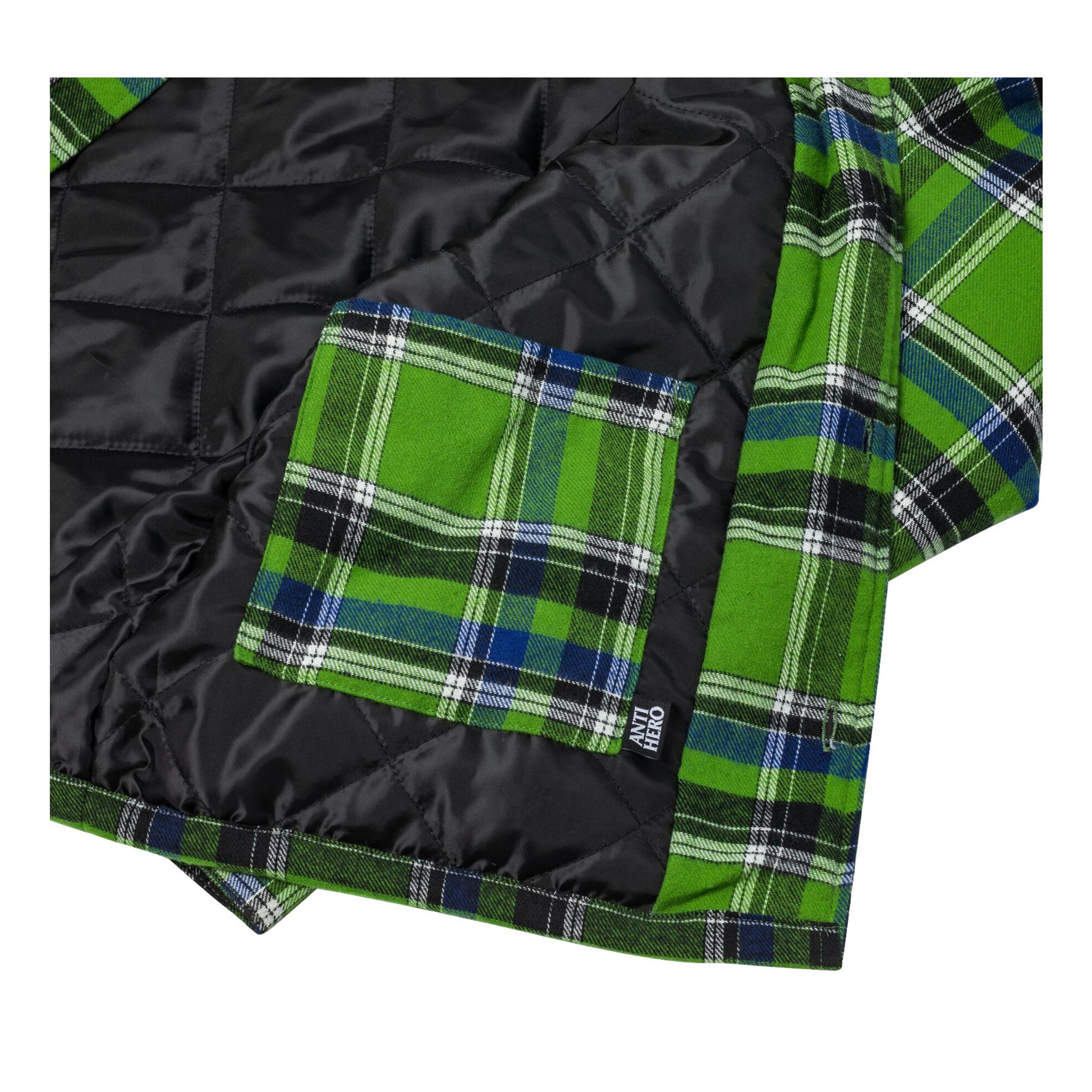 トップス ANTI HERO BASIC EAGLE FLANNEL SHIRT JKT Anti Hero Skateboards Coat Basic Eagle Flannel Jacket Green