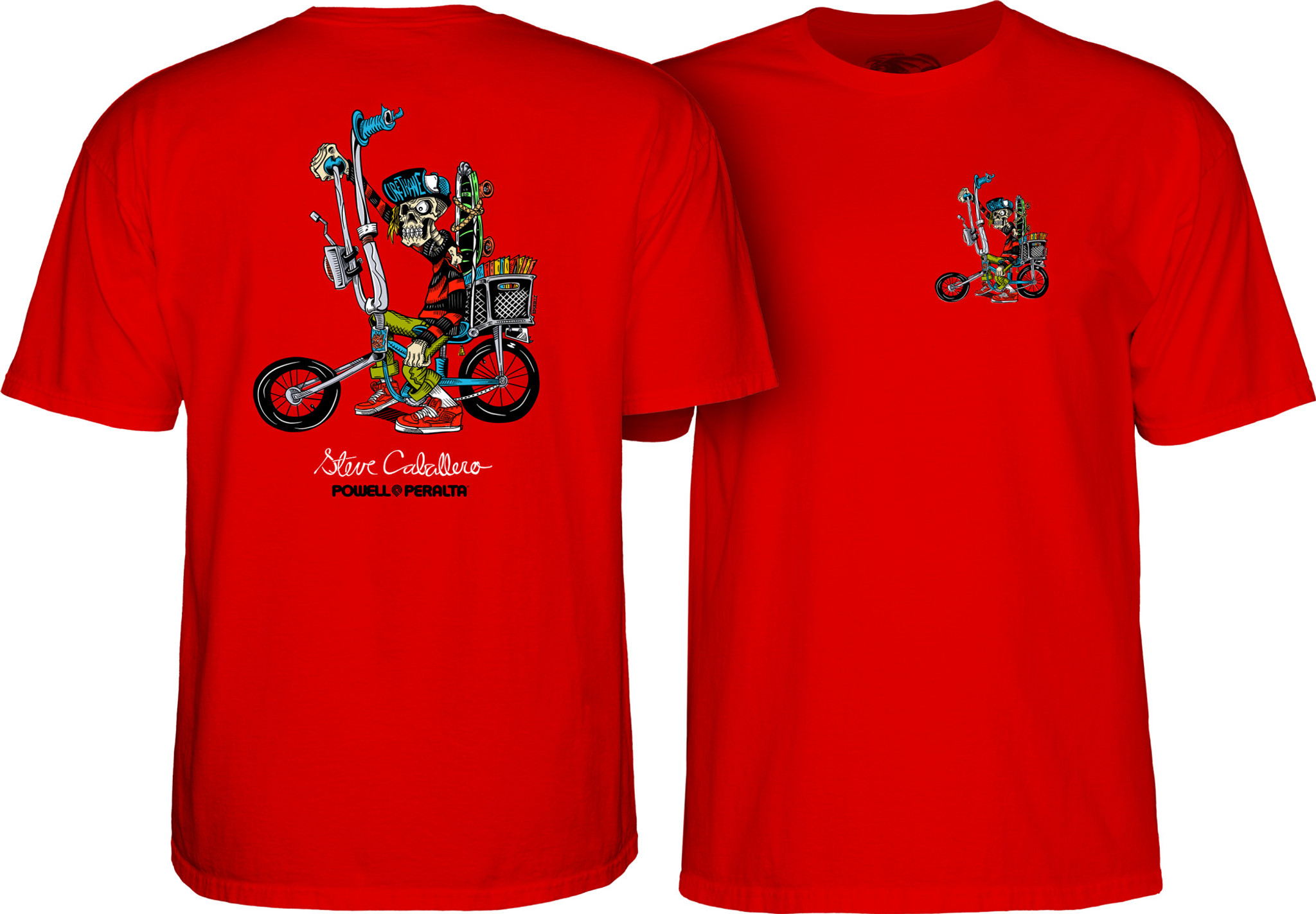 Powell Peralta Steve Caballero Chopper Bike T-Shirt Red