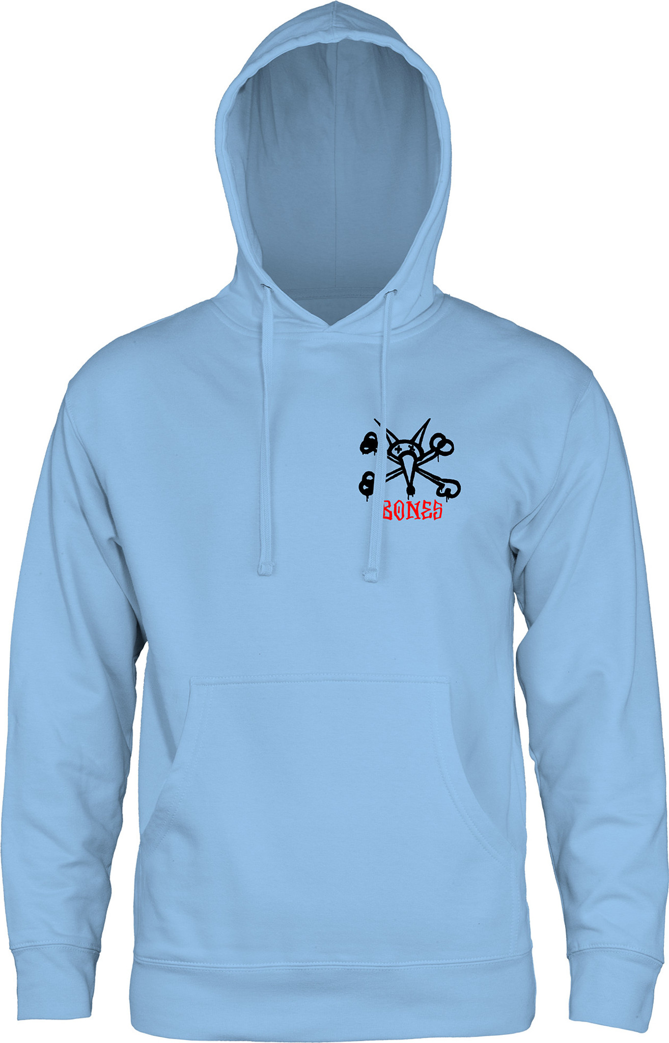 Powell Peralta Rat Bones Hooded Sweatshirt Mid Weight Aqua Blue