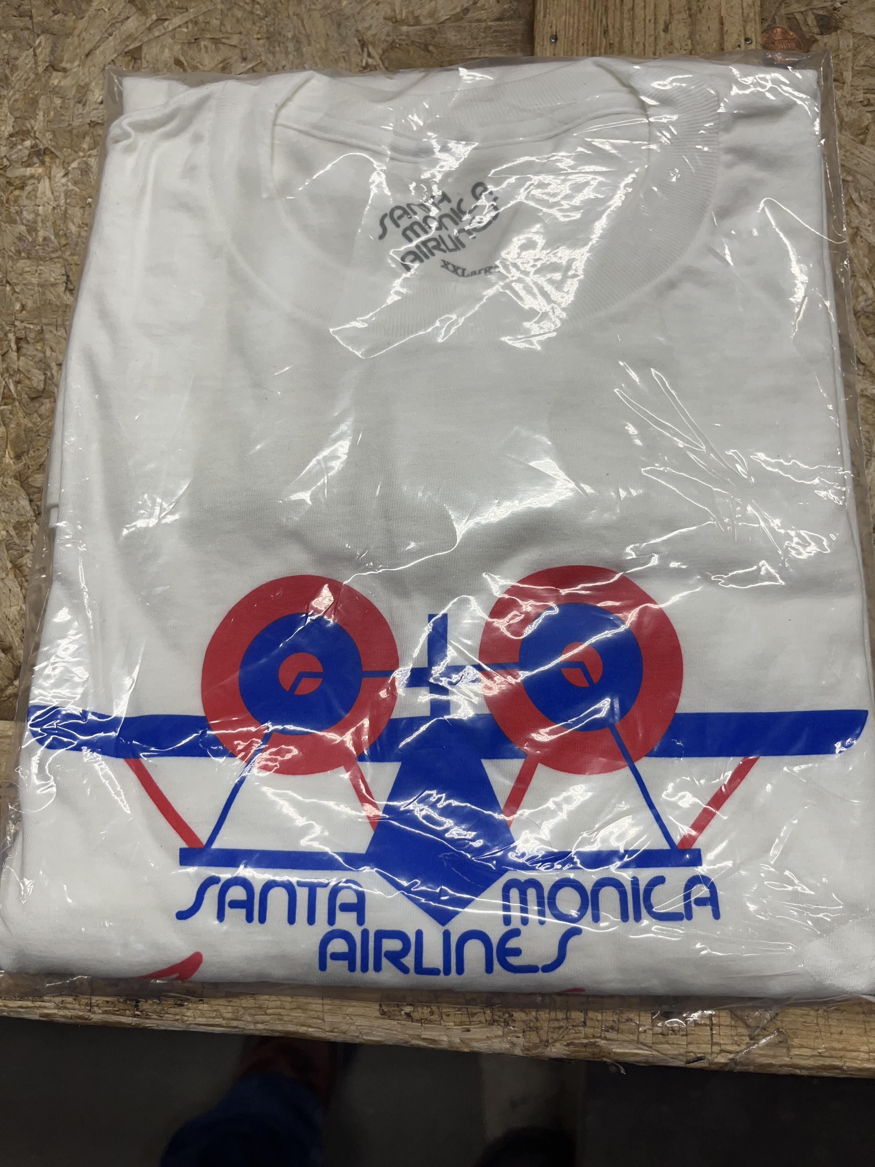 レア!! 名作!! 80s Santa Monica Airlines Logo T-Shirt STEDMAN サンタモニカ エアーライン tシャツオールドスケート VINTAGE MADE IN USA USA製 80s SANTA MONICA AIRLINES S/S Tee 緑 XL サンタモニカ