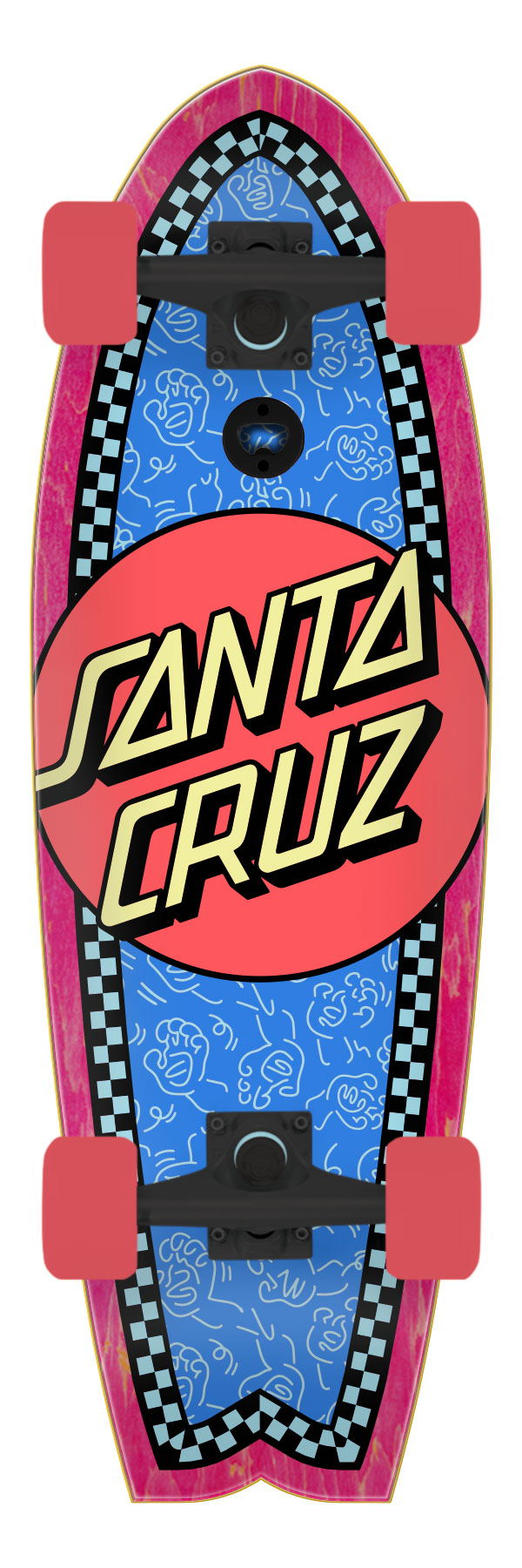 8.81in Contour Hand Repeat Dot Santa Cruz Shark Cruiser