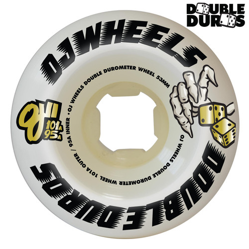 OJ Wheels 54mm Double Duro White Mini Combo 101a/95a Skateboard Wheels