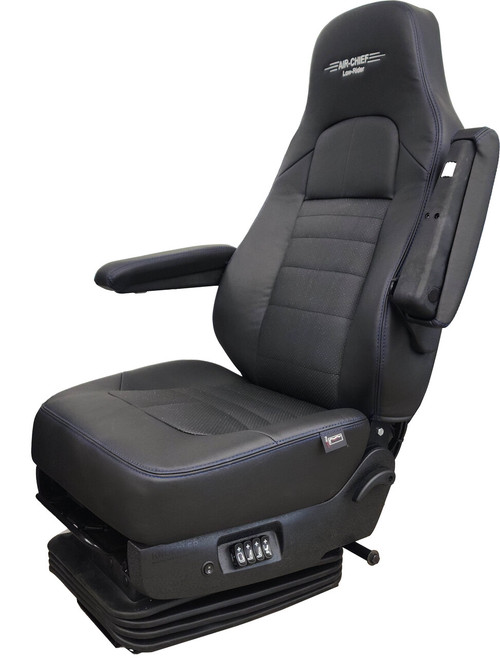 Knoedler Air Chief  Tall Back Seat black synthetic leather with blue thread Knoedler Air Chief  Tall Back Seat black synthetic leather with blue thread