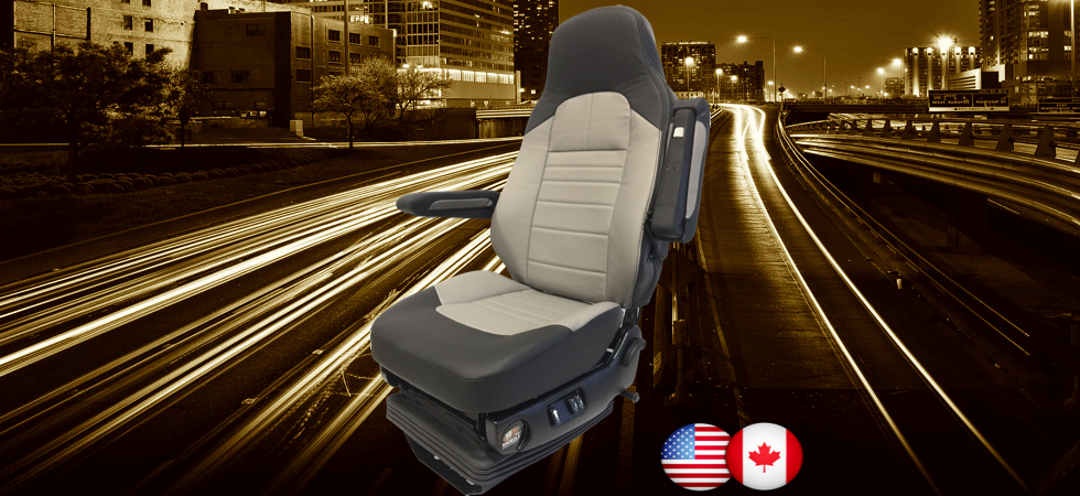 Knoedler Air Chief Truck Seat W/ Heat/Cool, Massage, 2 Lumbar Supports,  Dual Armrests, Swivel - Black Leather - 4 State Trucks