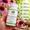 Body and Mind Genoma Nutritionals® GenomaBotanica™ Echinacea (90 Vegan Capsules). Bottle in hand.