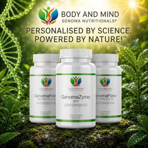 Body and Mind Genoma Nutritionals™ Digestion Support Pack (3 Products). PERSONALISED BY SCIENCE. POWERED BY NATURE!™