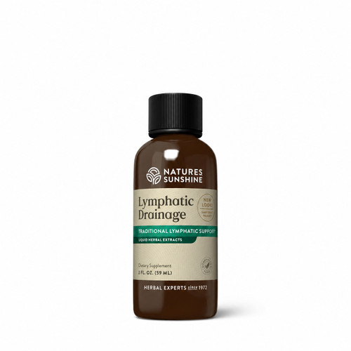 Nature's Sunshine Lymphatic Drainage Supplement (59ml). Bottle.