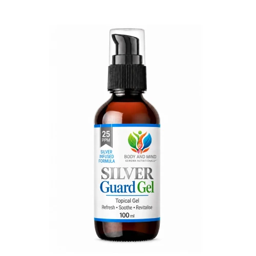 Body and Mind Genoma Nutritionals® SilverGuard™ Gel (100ml). Bottle.