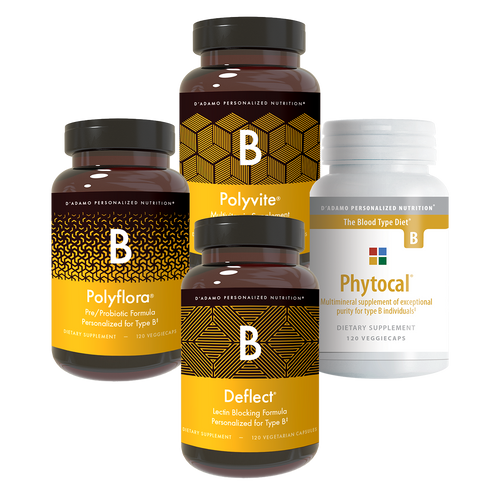 Daily Essentials for Blood Type B - Personalised Nutrition Bundle for Blood Type B Individuals.