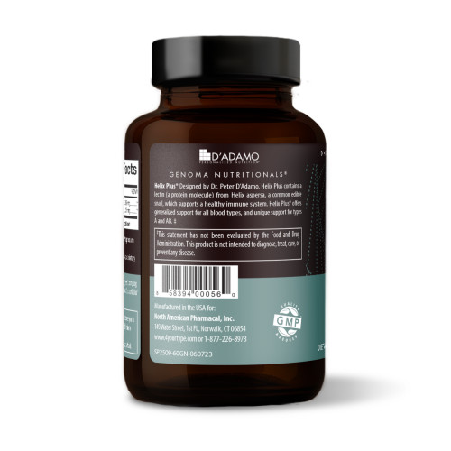 D'Adamo Personalized Nutrition Helix Plus (60 Capsules). Bottle. Container.