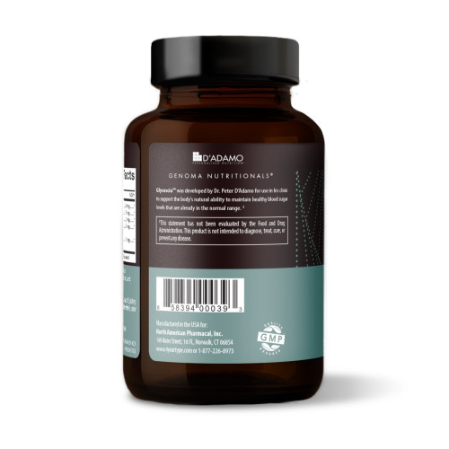 D'Adamo Personalized Nutrition Glycoscia (60 Vegetarian Capsules). Bottle. Container.