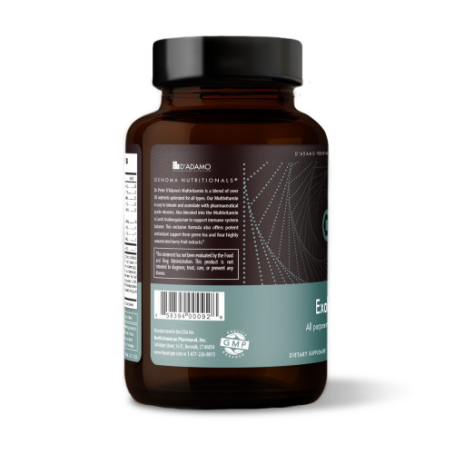 D'Adamo Personalized Nutrition Exakta (120 Capsules). Container. Bottle.