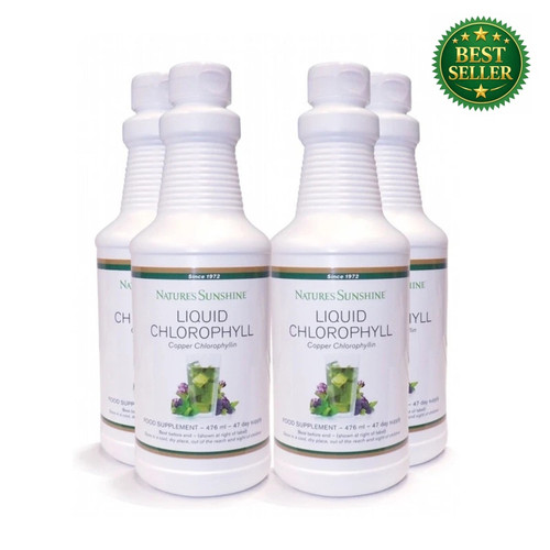 Nature's Sunshine Products Liquid Chlorophyll Vegan Money Saving 4 Pack (473ml x 4). 4 x Bottles - Best Seller.