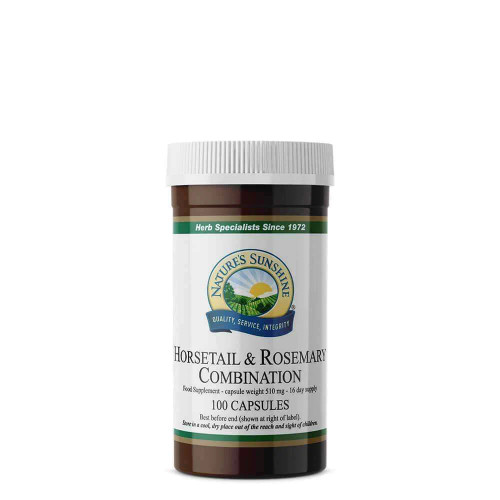 Nature's Sunshine Products Horsetail and Rosemary Combination (100 Capsules). Bottle.