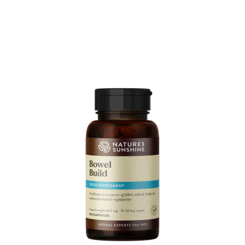 Nature's Sunshine Products Bowel Build (120 Capsules). Bottle.