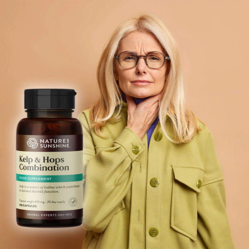 Nature's Sunshine Products Kelp & Hops Combination (100 Capsules). Thyroid function. Iodine source.