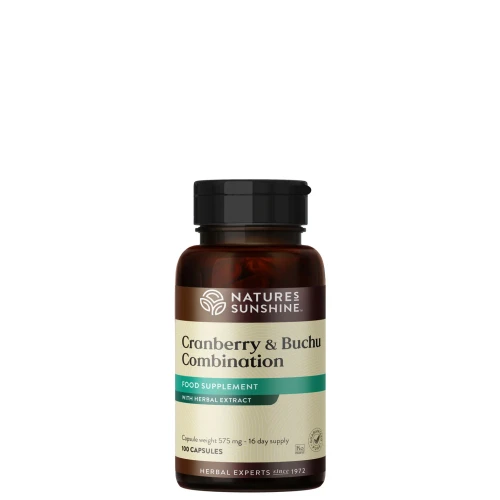 Nature's Sunshine Cranberry & Buchu Combination (100 Capsules). Bottle.