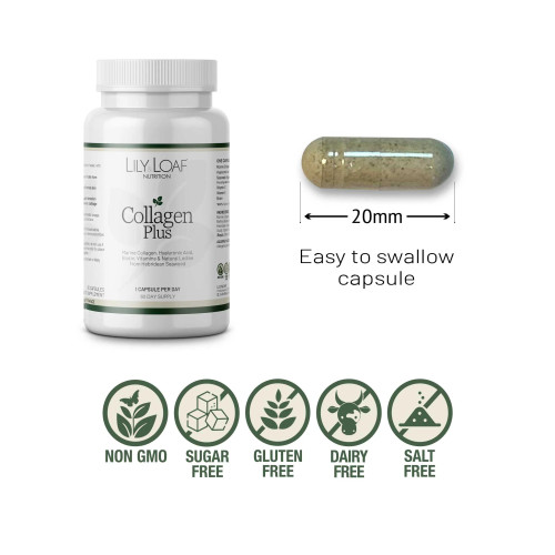 Lily & Loaf Collagen Plus (60 Capsules) at Body and Mind Studio International. Easy to swallow Capsules.