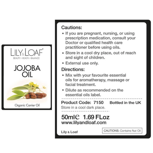 Lily & Loaf - Organic Carrier Oil - Jojoba Oil (50ml) - Label