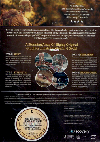Human Body: Pushing the Limits - 4 DVD Autographed Set (UK - Region 2 DVD) - Back Cover