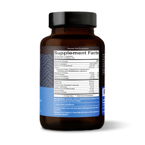 D'Adamo Personalized Nutrition Phytocal A Multi-mineral for Blood Type A Individuals (120 Vegetarian Capsules). Label. Ingredients.